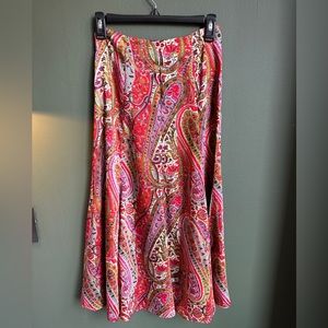Flare Paisley Silky Skirt